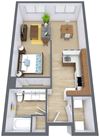 Urban Plains Apartments | Efficiency | Plan 01A Urban Plains Apartments | Efficiency | Plan 01A